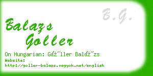 balazs goller business card